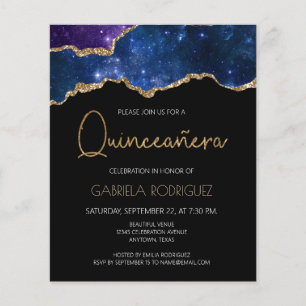 Papier Invitation de Quinceañera Budget Starry Agate Geod