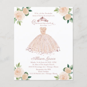 Papier Invitation de Quinceanera de budget Robe espagnole