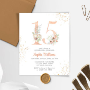Papier Invitation de Quinceanera Florale aux Lys Économiq