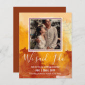 Papier INVITATION De Réception De Mariage BUDGÉTAIRE Avec (Devant / Derrière)