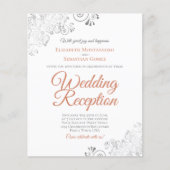 Papier Invitation de réception de mariage Terracotta & Bl (Devant)