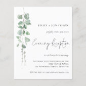 Papier Invitation de réception du soir Mariage Eucalyptus (Devant)