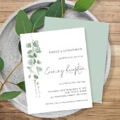 Papier Invitation de réception du soir Mariage Eucalyptus