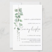Papier Invitation de réception du soir Mariage Eucalyptus (Devant)