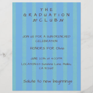 Papier Invitation de remise des diplômes à rayures de cab