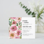 Papier Invitation de renouvellement de vow floral rose bu (Debout devant)
