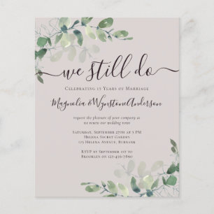 Papier Invitation de renouvellement Eucalyptus Vow Budget