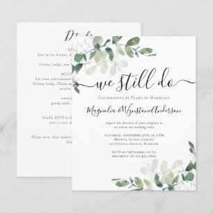 Papier Invitation de renouvellement Eucalyptus Vow Budget
