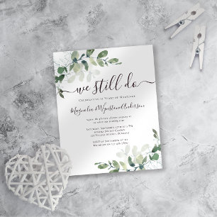 Papier Invitation de renouvellement Eucalyptus Vow Budget