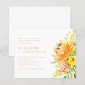 Papier Invitation de répétition de dîner à fleurs jaunes (Devant / Derrière)