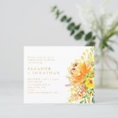 Papier Invitation de répétition de dîner à fleurs jaunes (Debout devant)