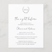 Papier Invitation de répétition de dîner de budget à mono (Devant)