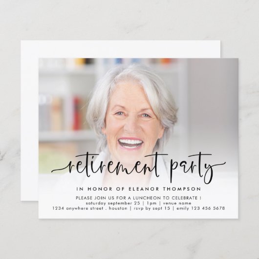 Papier Invitation de retraite du script de superposition  (Devant / Derrière)