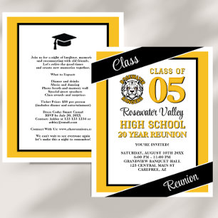 Papier Invitation de réunion de classe jaune noir personn