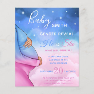 Papier Invitation de révélation du sexe du bébé sous un c