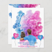 Papier Invitation de révélation du sexe du couple à la fu (Devant / Derrière)