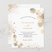 Papier Invitation de rouille dorée du mariage du budget (Devant / Derrière)