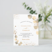 Papier Invitation de rouille dorée du mariage du budget (Debout devant)