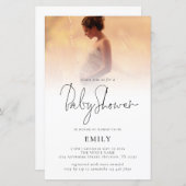 Papier Invitation de script Baby shower de superposition  (Devant / Derrière)