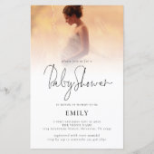 Papier Invitation de script Baby shower de superposition  (Devant)