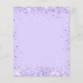 Papier Invitation de script de parties scintillant violet (Dos)