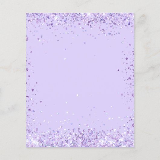 Papier Invitation de script de parties scintillant violet (Dos)