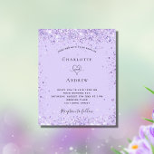 Papier Invitation de script de parties scintillant violet