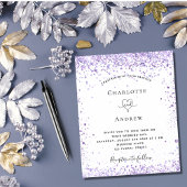 Papier Invitation de script de parties scintillant violet