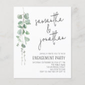 Papier Invitation de script Eucalyptus Budget (Devant)