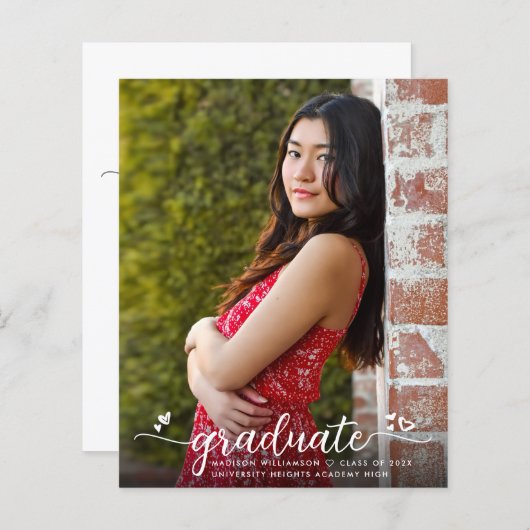 Papier Invitation de script gris de la photo du budget bl (Devant / Derrière)