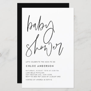 Papier Invitation de script manuscrit noir