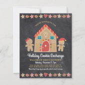 Papier Invitation de tableau noir pour une fête de cookie (Devant)