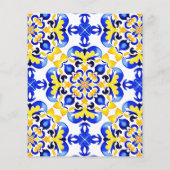 Papier Invitation de Talavera azulejo carreaux bleus pour (Dos)
