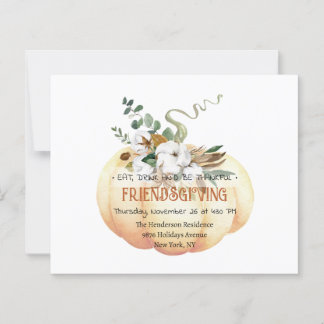 Papier Invitation de Thanksgiving rustique à petit budget