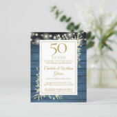 Papier Invitation de verdure de 50e anniversaire rustique (Debout devant)