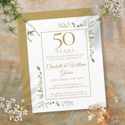 Papier Invitation de verdure de jubilé d'or 50e budget