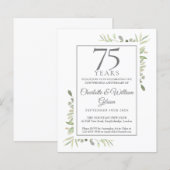 Papier Invitation de verdure pour le 75e anniversaire (Devant / Derrière)