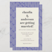 Papier Invitation de Wedding shower violet de ligne d'arc (Devant / Derrière)