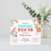 Papier Invitation de week-end entre filles à thème tropic (Debout devant)