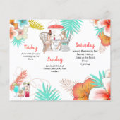 Papier Invitation de week-end entre filles à thème tropic (Dos)