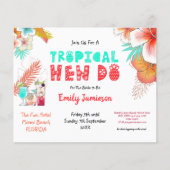 Papier Invitation de week-end entre filles à thème tropic (Devant)