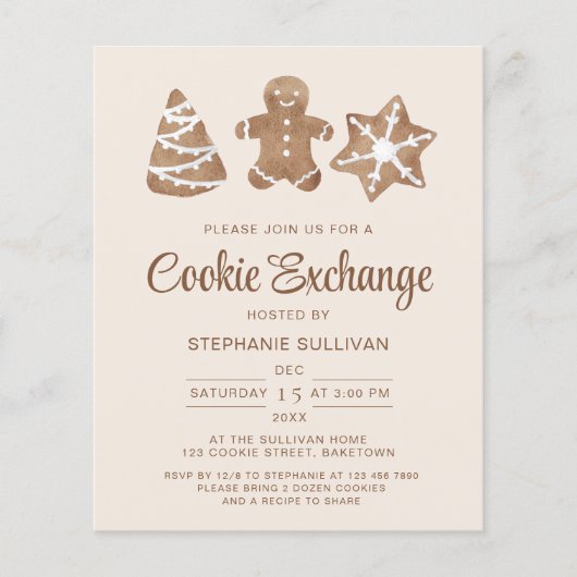 Papier Invitation d'échange de biscuits de Noël pour les  (Devant)