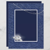 Papier Invitation Denim et diamants (Devant / Derrière)