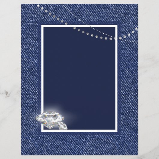 Papier Invitation Denim et diamants (Devant)
