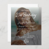 Papier invitation design 21e anniversaire photo qr code (Devant / Derrière)