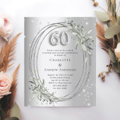 Papier Invitation diamantée argentée pour les 60 ans de m