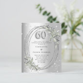 Papier Invitation diamantée argentée pour les 60 ans de m (Debout devant)