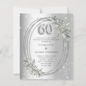 Papier Invitation diamantée argentée pour les 60 ans de m (Devant)