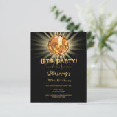 Papier Invitation Disco Black Gold 50e anniversaire (Debout devant)