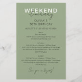 Papier Invitation d'itinéraire d'anniversaire de week-end (Devant)